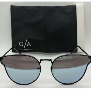 QUAY Australia All My Love CatEye Sunglasses Blue Shade with Black Frame NWT